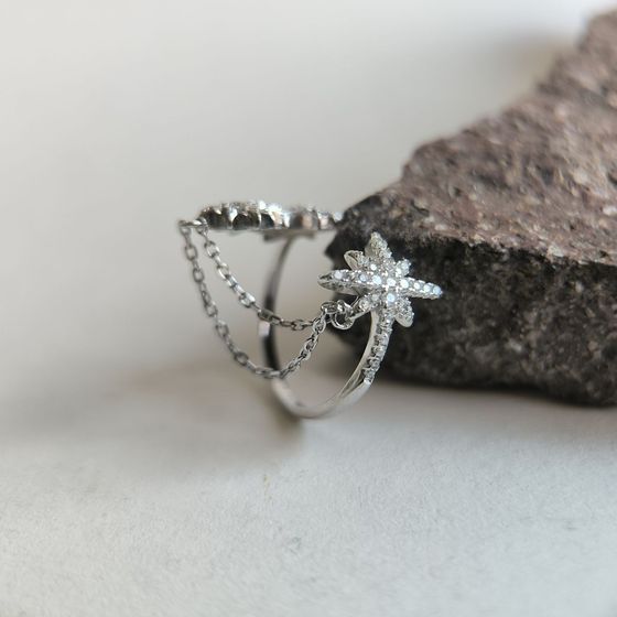 Серебряное кольцо с фианитами