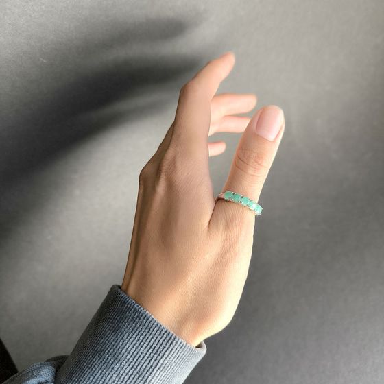 Серебряное кольцо с изумрудом 1.267ct