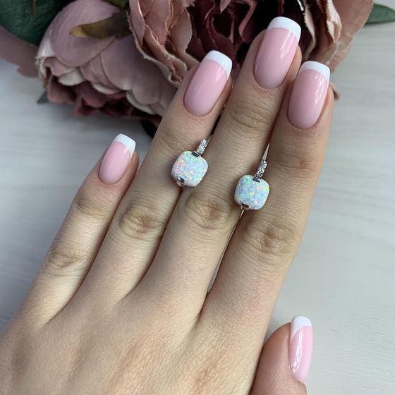 Серебряные серьги с опалом 2.745ct