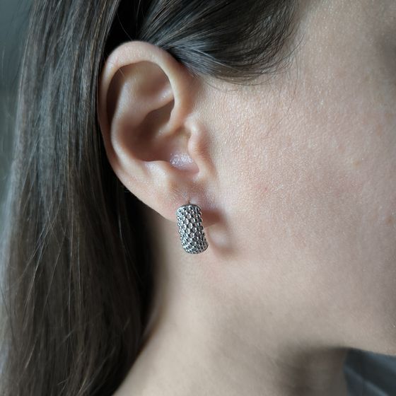 Silver earrings without stones