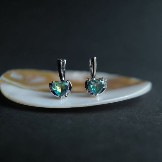 Silver earrings with mystic topaz 3.951ct