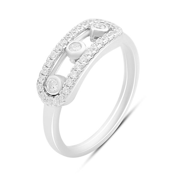 Серебряное кольцо с фианитами