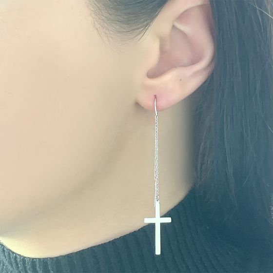 Silver earrings without stones