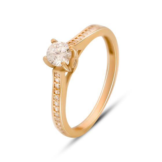 Золота каблучка з фіанітами 0.3ct