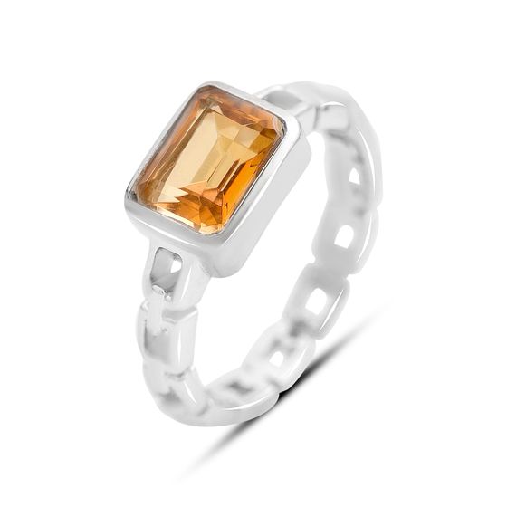 Silver ring with gold quartz 1.725ct