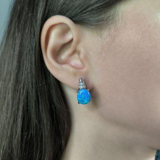 Серебряные серьги с опалом 4.012ct