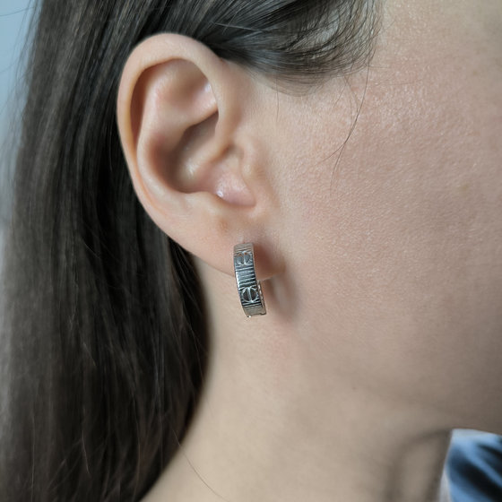 Silver earrings without stones