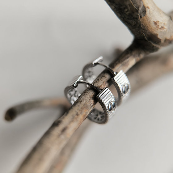 Silver earrings without stones
