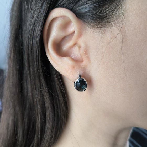 Серебряные серьги с топазом Лондон Блю 4.418ct