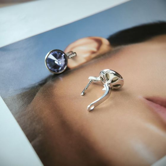 Серебряные серьги с фианитами