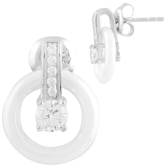 Silver earrings with , ceramics