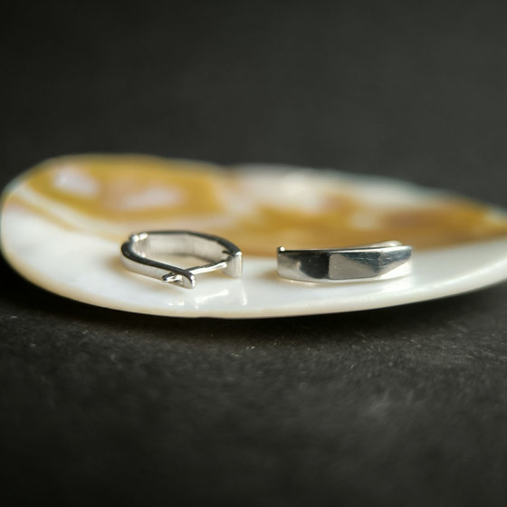 Silver earrings without stones