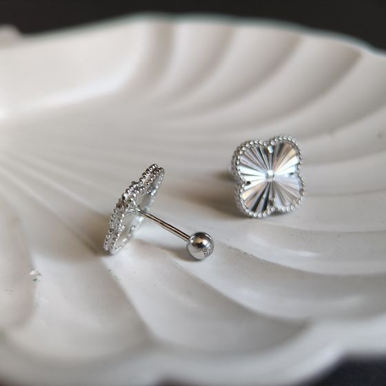 Silver earrings without stones