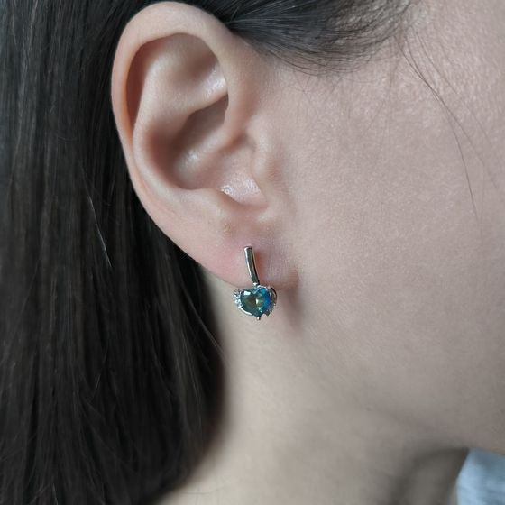 Silver earrings with mystic topaz 3.951ct