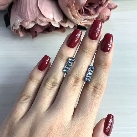 Серебряные серьги с мистик топазом 1.694ct