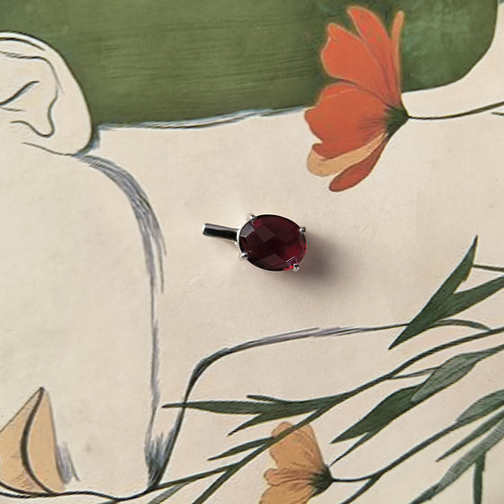 Серебряная подвеска с гранатом nano 2.188ct