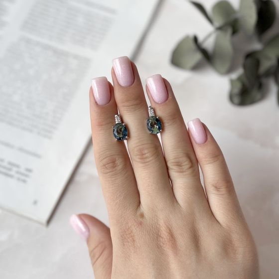 Серебряные серьги с мистик топазом 3.817ct