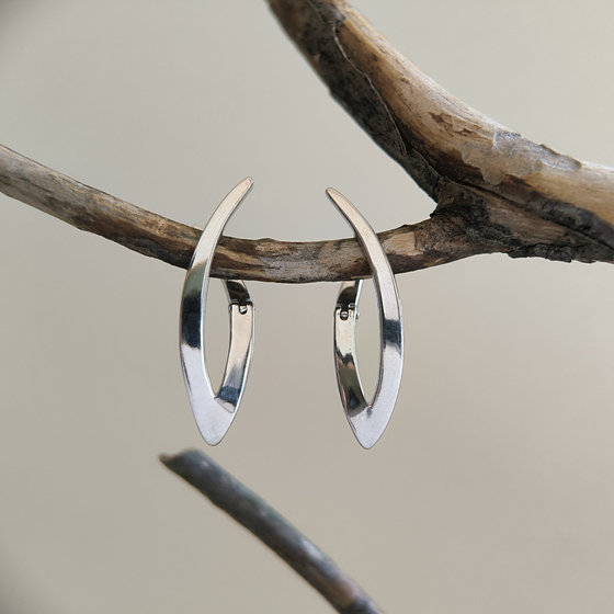 Silver earrings without stones