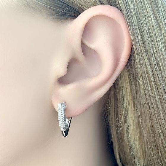 Silver Earrings with Fianites