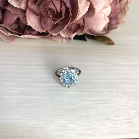 Серебряное кольцо с топазом 4.447ct