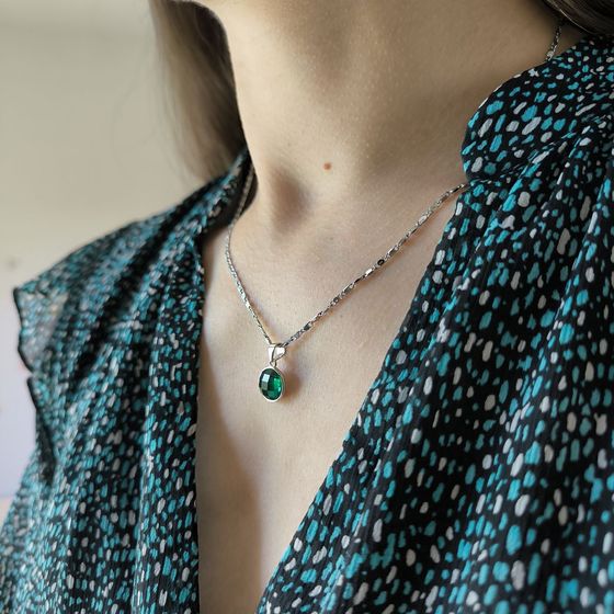 Серебряная подвеска с фианитами