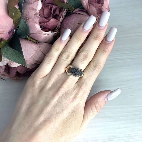 Золота каблучка з фіанітами 0.4ct