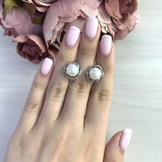 Серебряные серьги с жемчугом