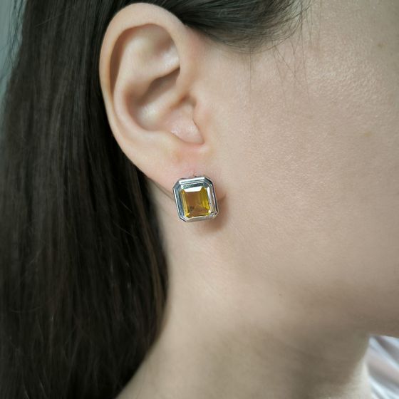 Срібні сережки з цитрином nano 5.925ct