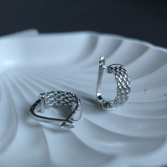 Silver earrings without stones