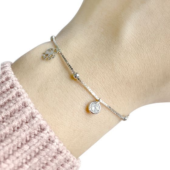 Серебряный браслет с фианитами