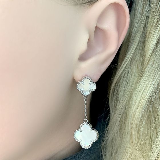 Серебряные серьги с перламутром