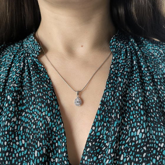 Серебряная подвеска с фианитами