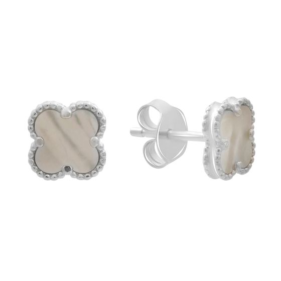 Silver earrings with mother-of-pearl