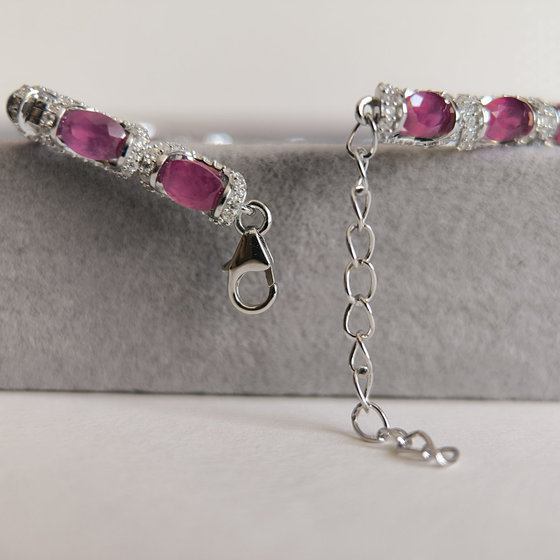 Серебряный браслет с рубином 13.66ct