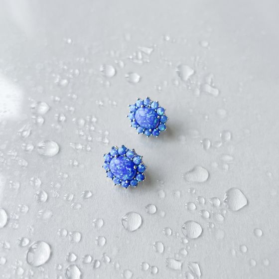 Silver earrings with opal 3.848ct