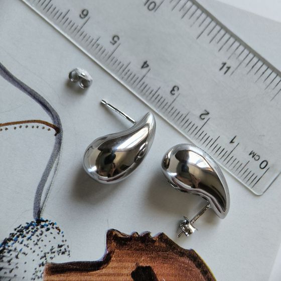 Silver earrings without stones