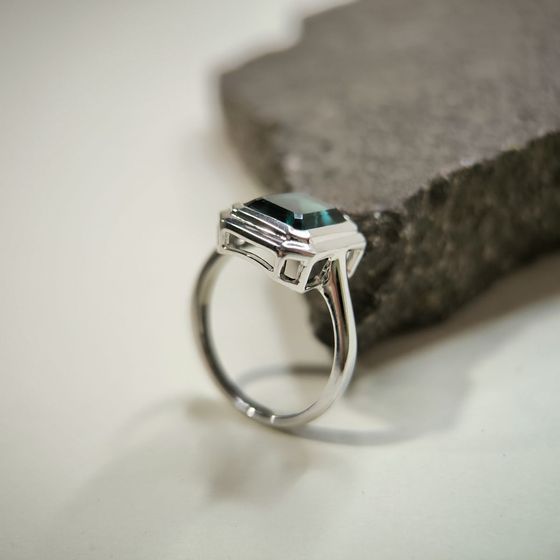 Срібна каблучка з топазом Лондон Блю 3ct