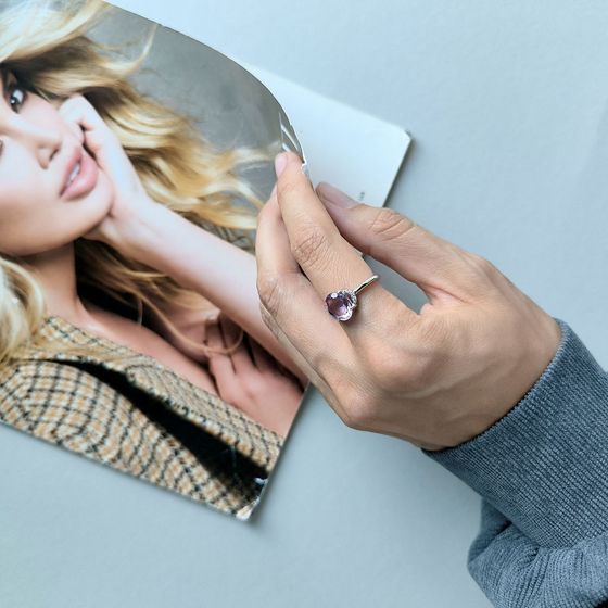 Серебряное кольцо с аметистом 1.929ct