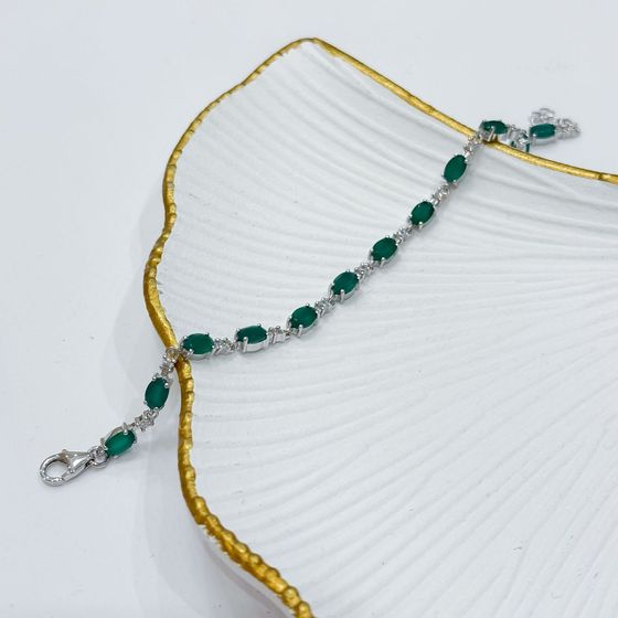 Серебряный браслет с агатом 6.142ct