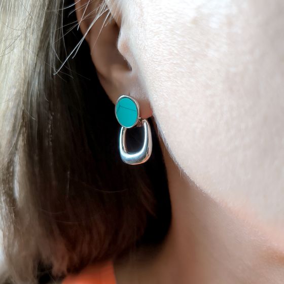 Silver earrings with turquoise