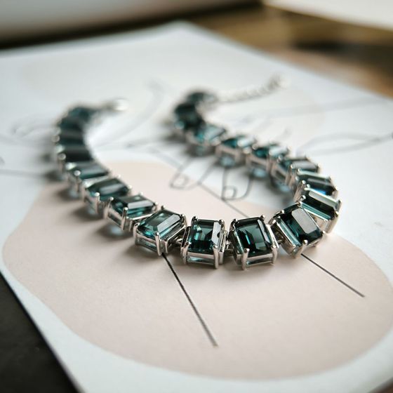 Серебряный браслет с топазом Лондон Блю