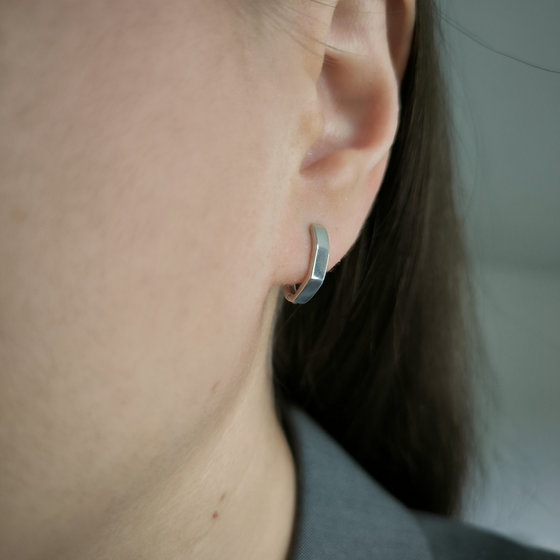 Silver earrings without stones