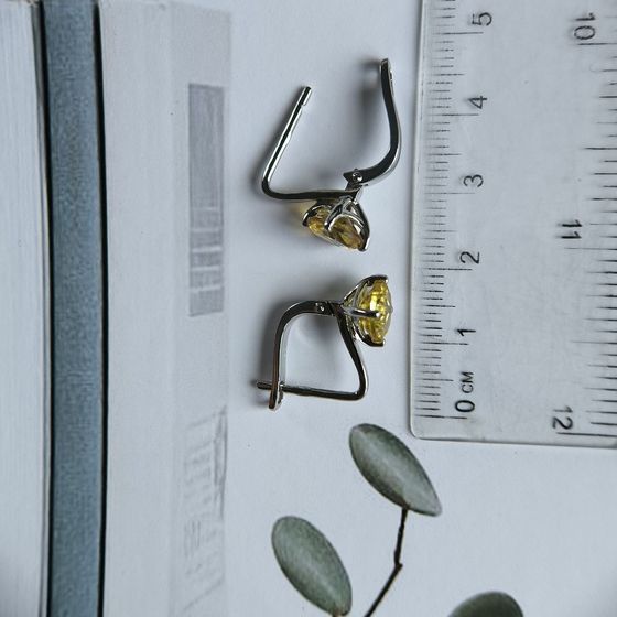 Silver earrings with citrine nano