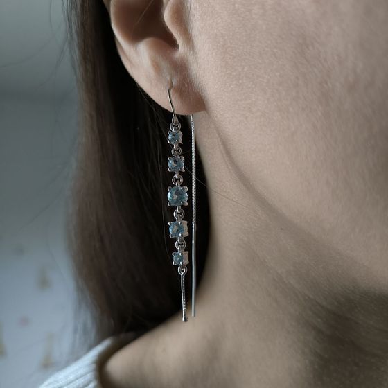 Silver earrings with topaz 3.109ct