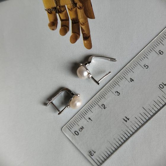 Серебряные серьги с жемчугом