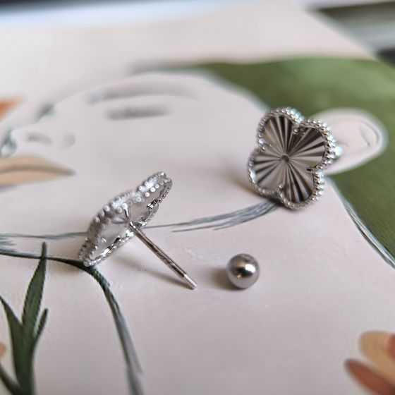 Silver earrings without stones