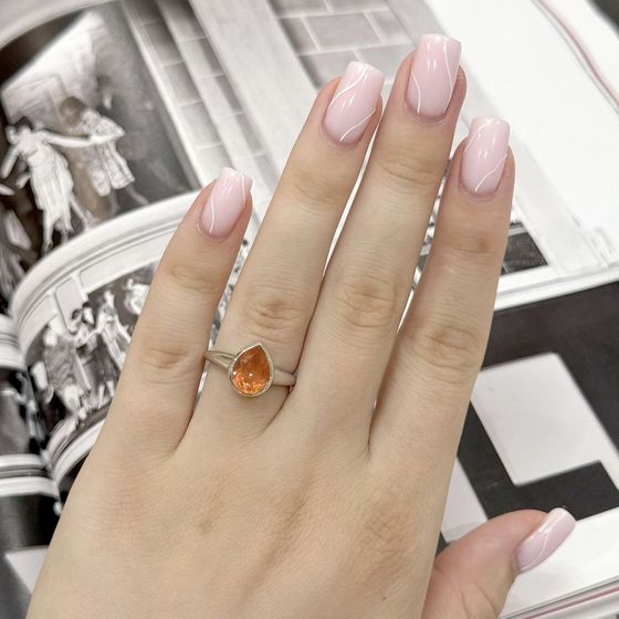 Срібна каблучка із золотим кварцом 1.787ct
