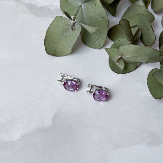 Серебряные серьги с александритом 6.538ct