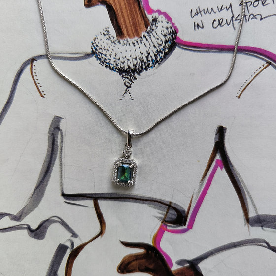 Серебряная подвеска с мистик топазом 1.176ct