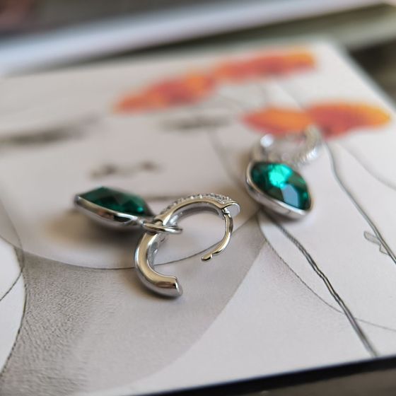 Silver Earrings with Fianites